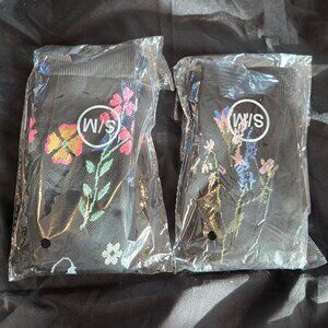 Two Pairs of Women's Black & Floral Long-Length Compression Socks NEW! (S/M)